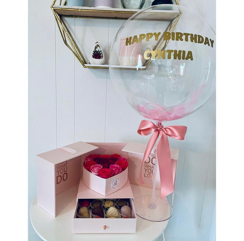 Delux heart square box & desserts