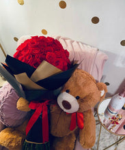 Load image into Gallery viewer, 100 rose wrapped luxury arrangement
