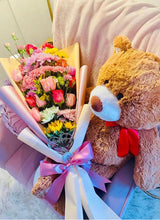 Load image into Gallery viewer, Wrapped pinks arrangement
